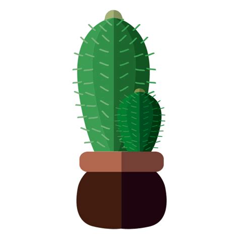 Flat 2 Cactus Pot Drawing Transparent Png And Svg Vector File