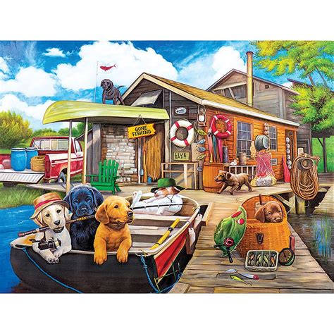 Gone Fishing 1500 Piece Giant Jigsaw Puzzle Bits And Pieces