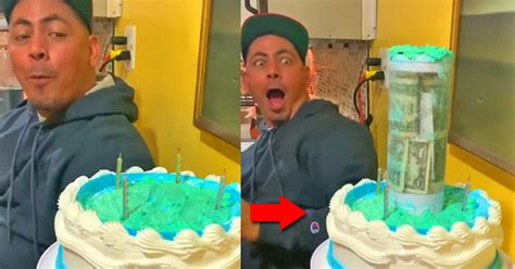 this surprise cake stand pops a secret t out of the center of the cake