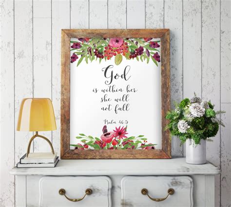 Scripture Art Wall Decor Bible Verse Printable God Is Within Etsy