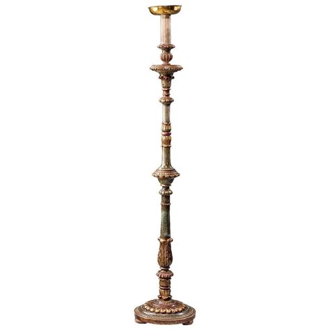 Italian Baroque Gilt Wood Candlestick Lamps At 1stdibs