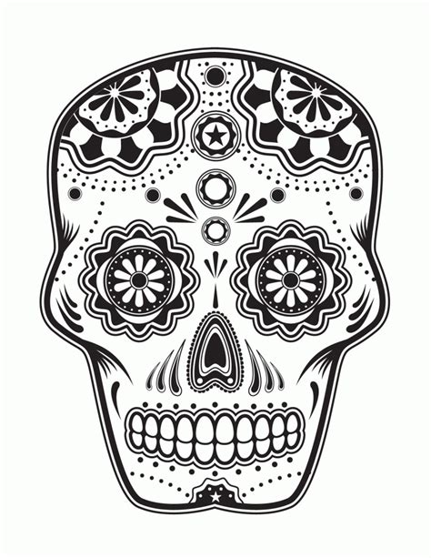 Dia De Los Muertos Skull Coloring Pages