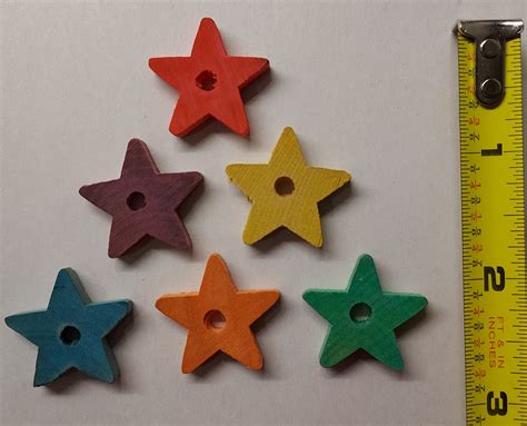 Colored Wood Stars 1 Pack Of 5