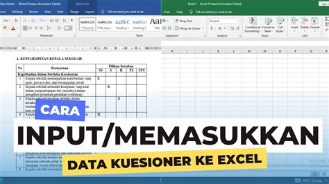 Cara Input Data Kuesioner Ke Excel Dan Spss Youtube
