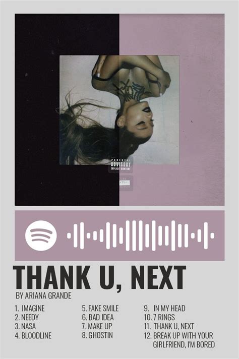 Thank U Next By Ariana Grande Polaroid Poster Carteles Minimalistas De Películas Carteles De