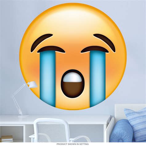 Emoji Sad Face Crying Tears Wall Decal At Retro Planet