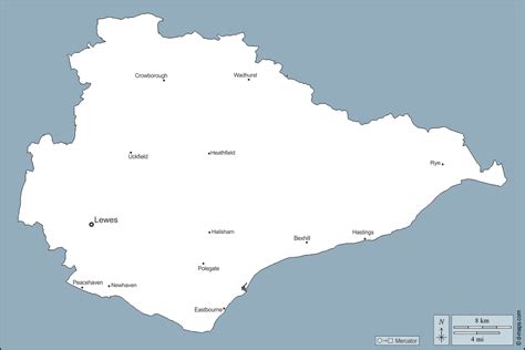 Sussex Oriental Mapa Gratuito Mapa Mudo Gratuito Mapa En Blanco