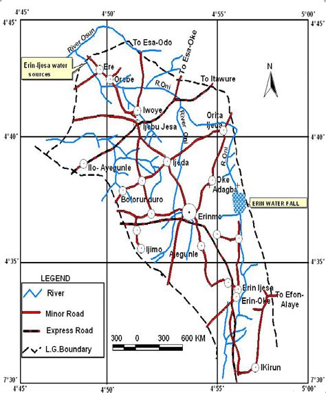 Map Showing Erin Ijesa Waterfalls Download Scientific Diagram