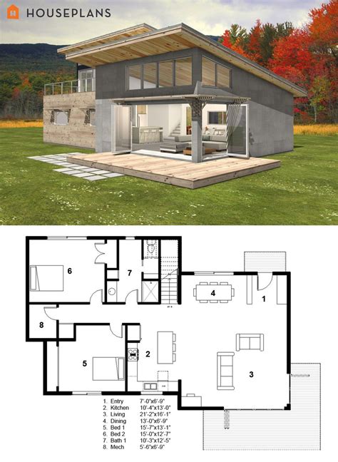 Modern Energy Efficient Cabin Home With Main Floor Plan Plan 497 31 Pin It Mundodascasas