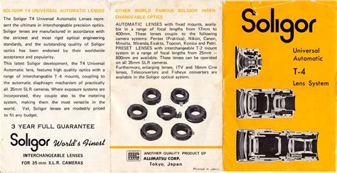 soligor universal automatic t 4 lens system front flickr