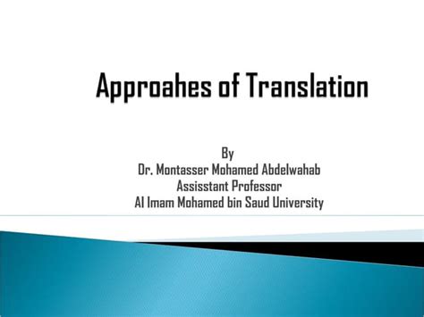 Approaches Of Translation Ppt