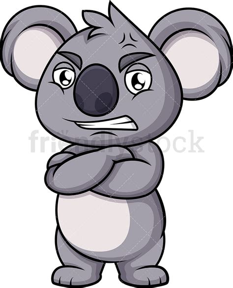 Angry Koala Bear Cartoon Vector Clipart Friendlystock