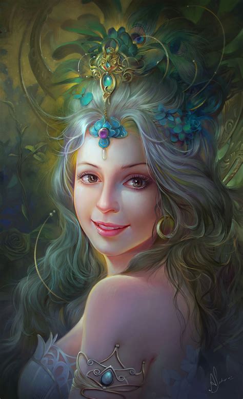 Smiling Fantasy Girl Magic Fantasy Art Flower In Hair Portrait 1920x3148 Wallpaper