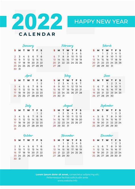 2022 Blue Line Calendar Design 2198760 Vector Art At Vecteezy