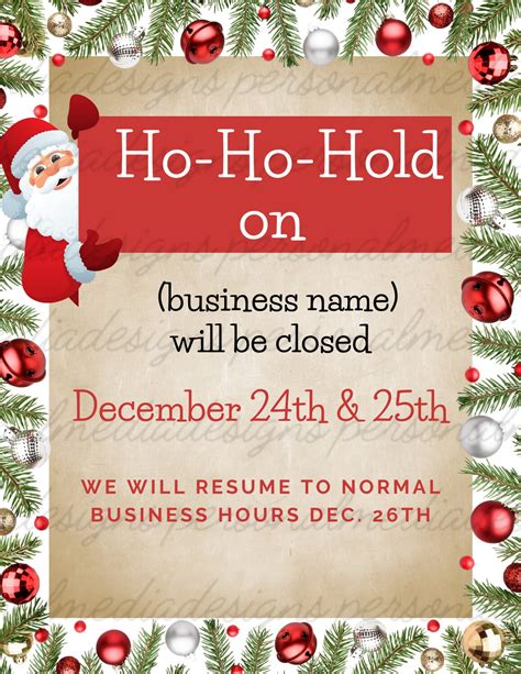 Holiday Humor With Santa Ho Ho Hold On Were Closed For Business