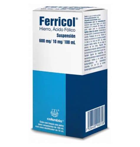 Ferricol Suspension Pediatrico 600mg10mg100ml Caja Con Frasco