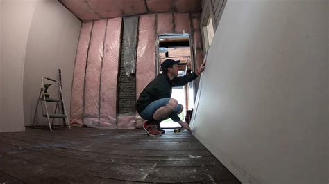 Leave it to dry overnight before applying. Jory in Jorts Drywall Install - YouTube