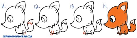How To Draw A Cute Cartoon Fox From A Question Mark Kawaii Chibi