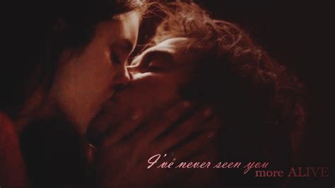 Alive Kiss Wallpaper Damon And Elena Fan Art 32925030 Fanpop