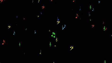 Multicolored Abstract Music Notes On Stock Footage Video 100 Royalty