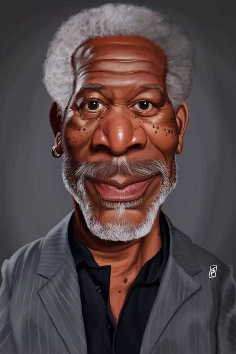 Morgan Freeman Canvas Art Print By Rob Snow Icanvas Funny Caricatures