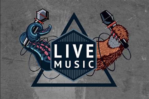Live Music Emblem Decorative Illustrations Creative Market