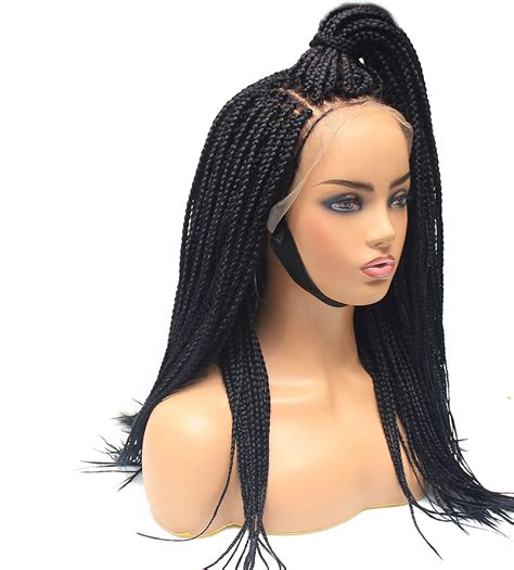 Black Women Wig Lace Front Braided Wig Box Braid Wig Uk Handmade Products