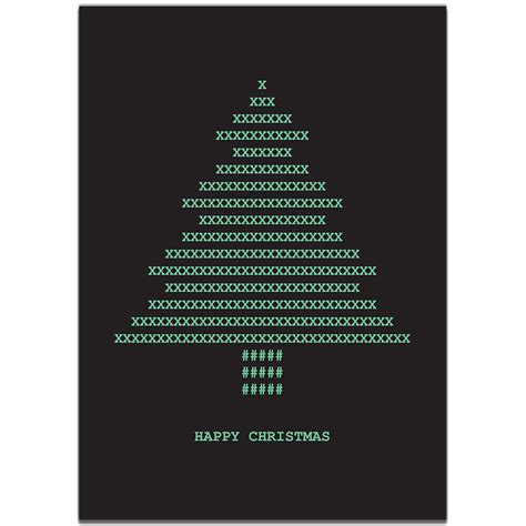 Ascii Christmas Tree Retro Computer Greeting Cards Designed By