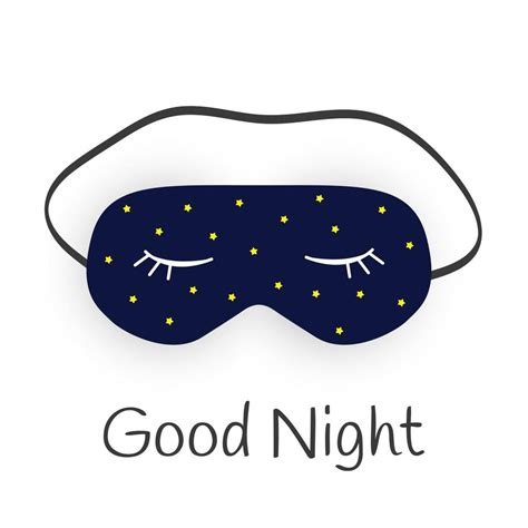 Good Night Abstract Background With Funny Sleeping Mask Vector