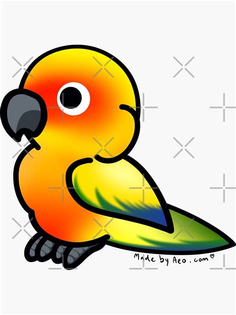 Sun Conure Sticker By Madebyaeo Redbubble