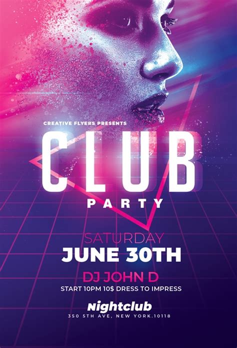 nightclub party flyer photoshop template creative flyers