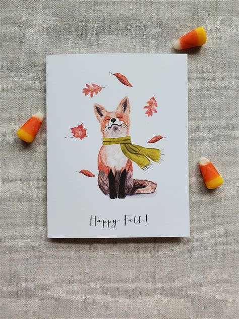 Fall Greeting Card Happy Fall Greeting Card Happy Fall Card Etsy