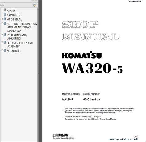 Komatsu wa320 5h shop manual pdf contains help for troubleshooting and will support you how to fix your problems immediately. Komatsu WA320-3 WA320-5 WA320-5H Wheel Loaders PDF