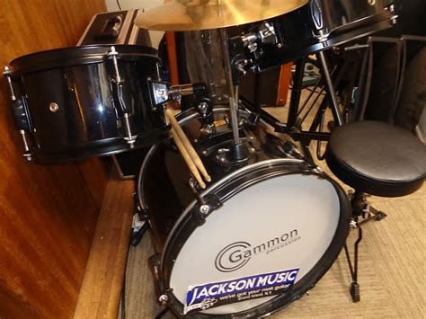 Gammon Percussion Kids 3 Piece Drum Set Black Reverb