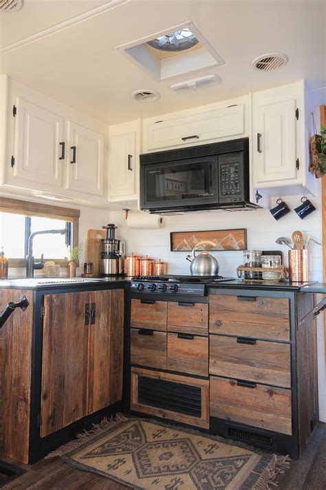 Roll out trays, spice rack cabinets, glass doors, light rail molding, crown molding and refrigerator panels at knox rail salvage! Reclaimed Wood Kitchen Cabinets | MountainModernLife.com