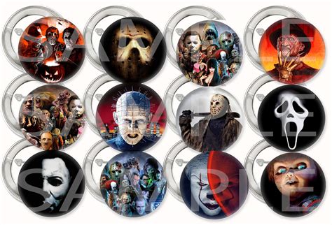 Buy Horror Movie Icons Buttons Party Favors Supplies Decorations