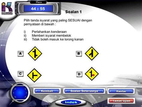 Ini saya selitkan tips yang diberikan oleh blog yang saya jumpa bagaimana nak lulus ujian ni. Ujian JPJ (KPP TEST) Undang-undang Teory Berkomputer JPJ
