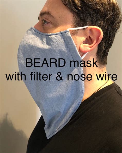 Extra Large Denim Blue Thin Face Mask For Beard Beard Tarp Etsy