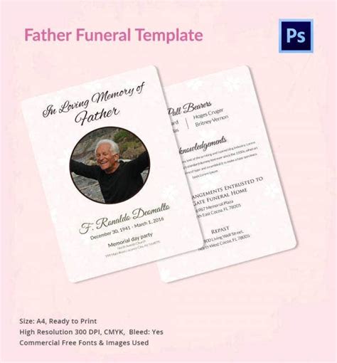 Funeral Program Template 10 Free Word Psd Format Download Free