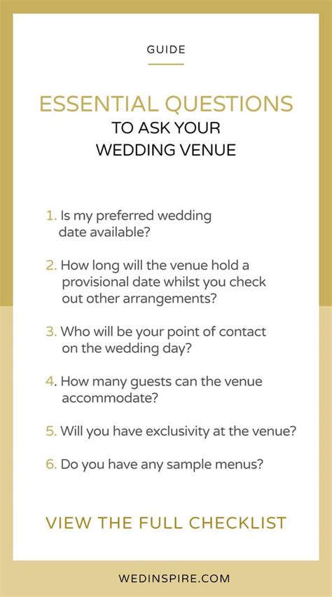 Our Comprehensive List Of Questions To Ask Your Wedding Venue Before
