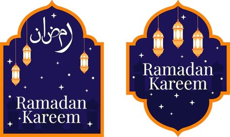 Premium Vector Flat Style Ramadan Badge Illustration Design