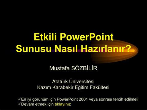 PPT Etkili PowerPoint Sunusu Nasıl Haz ı rlanır PowerPoint