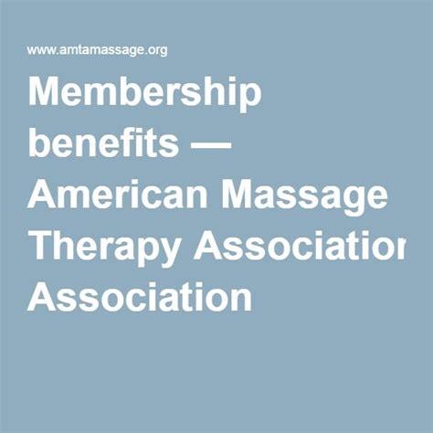 Membership Benefits — American Massage Therapy Association Massage Therapy Therapy