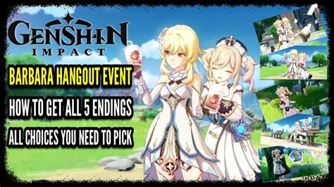 Barbara Hangout Event All Endings And All Choices In Genshin Impact