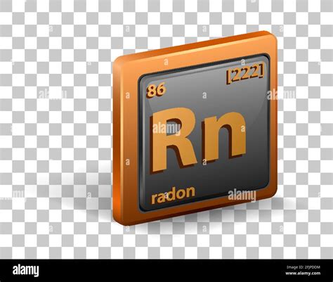 Radon Chemical Element Chemical Symbol With Atomic Number And Atomic