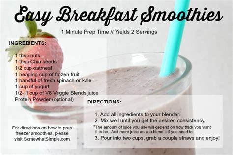 Easy Breakfast Smoothies Somewhat Simple