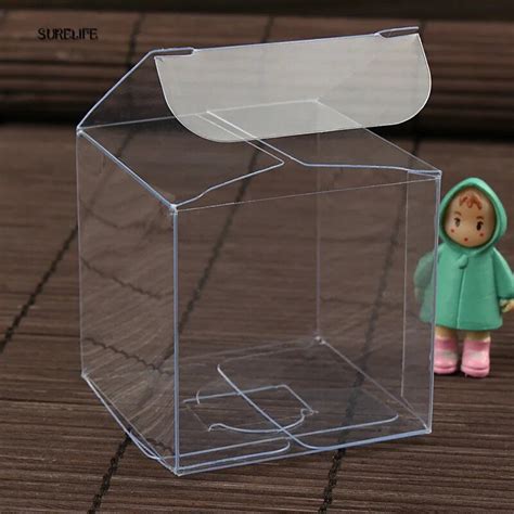 50pcs Square Plastic Clear Pvc Boxes Transparent Waterproof T Box