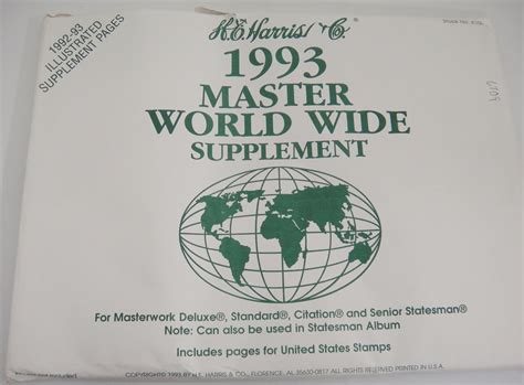 Harris Master Stamp Supplement Worldwide 1993 X100 93 Collectors One