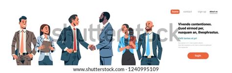 Businessmen Handshake Agreement Concept Mix Race Stock Vector Royalty Free