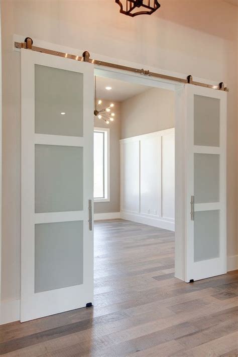 Using Frosted Glass Barn Doors Interior To Enhance Your Home Decor